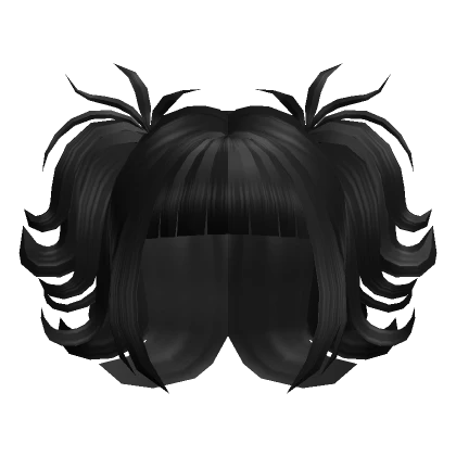 Y2K Swirly Pigtail Hair (Black)