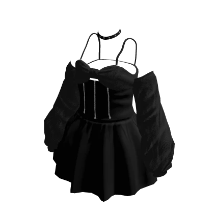 Cute Black Emo Goth Skirt Dress 