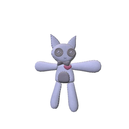 Stitched Cat Doll Buttoned Eyes