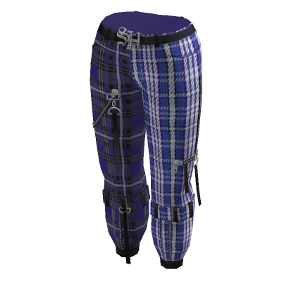 Shadow High Uma blue plaid zipper pants