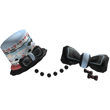 blue wonderland card maximalist red black top hat