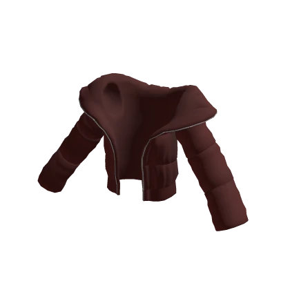 Off Shoulder Puffer Jacket Dark Red