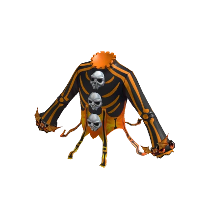 Spooky Skeleton w/ Bat Cuff Orange & Black