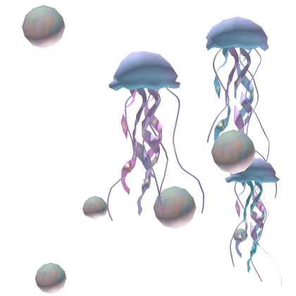 Cute Floating Jellyfish Aura Soft Rainbow Bubbles