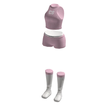 Pink Tank Top Mini Sweat Shorts Long Socks Outfit