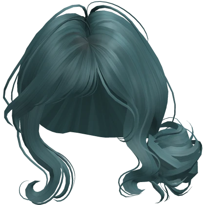 ♡ side bun swirly hairdo in dark teal