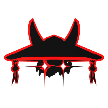 Cartoony Red Samurai Hat w/ Eye Glare