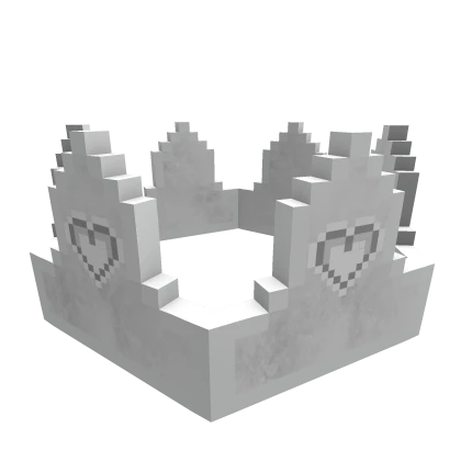 White Pixel Heart Gothic 8-Bit Crown [ADD-ON]