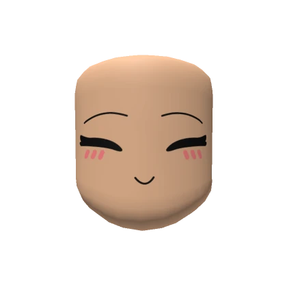 3.0 Happy Closed Eyes Anime Head - Blushing Face