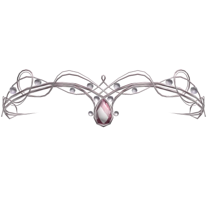 Pink Crystal Fairy Elf Tiara with Silver Pearls