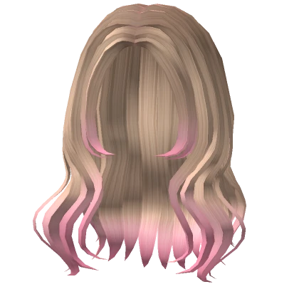 Voluminous Wavy Hair in Blonde to Pink Ombre