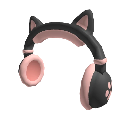 Cute Cat Headphones - Kawaii Black and Pink