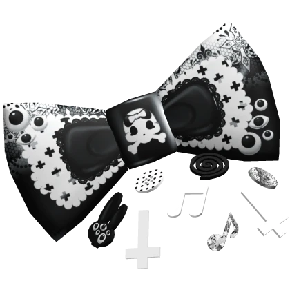 black white goth decora scene charms bow hairclips