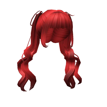 Charming Loose Anime Pigtails Hairstyle in Red