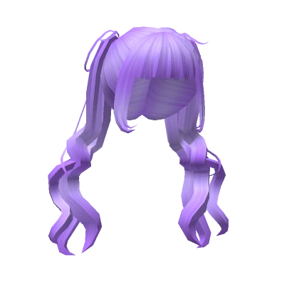 Charming Loose Anime Pigtails Hairstyle in Purple