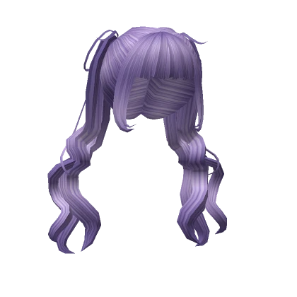 Charming Loose Anime Pigtails Hairstyle in Lilac