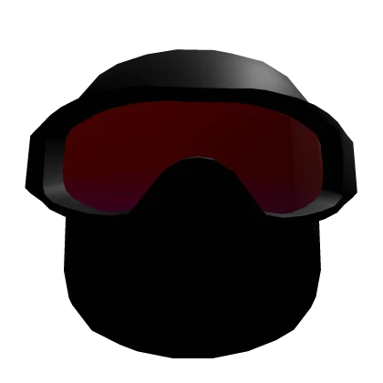 Black Tactical Ski Mask With Red Goggles