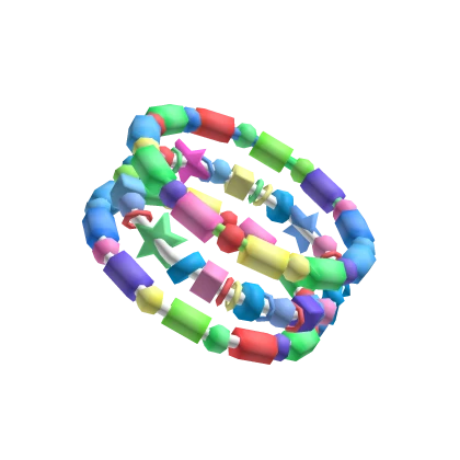 kandi decora harajuku rainbow bracelet; right