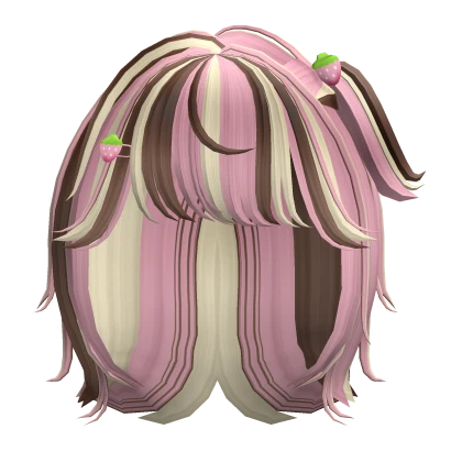 ♡ Cutesy bob with strawberry clip in neapolitan