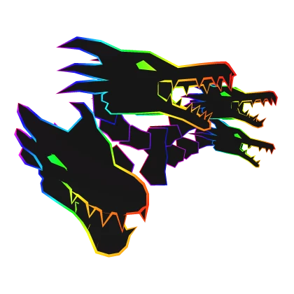 Cartoony Rainbow Dragon Heads