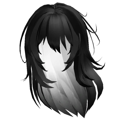 Messy Black Flowing Hair with Windswept Layers 