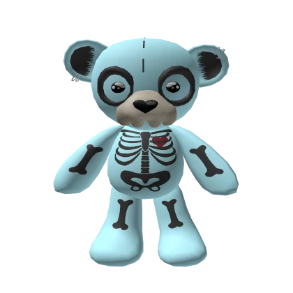  [DONT TALK: in 1 hour] Spooky Bear Skeleton Cyan