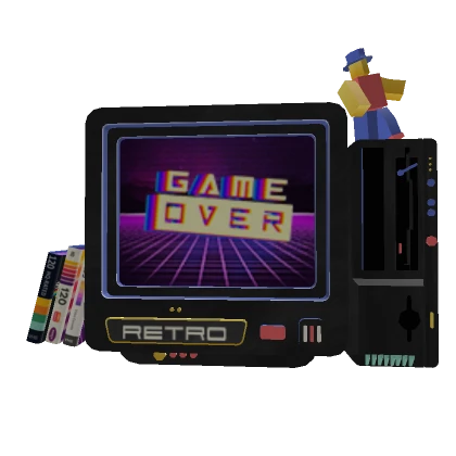 Retro GameOver PC Head (Synthwave)