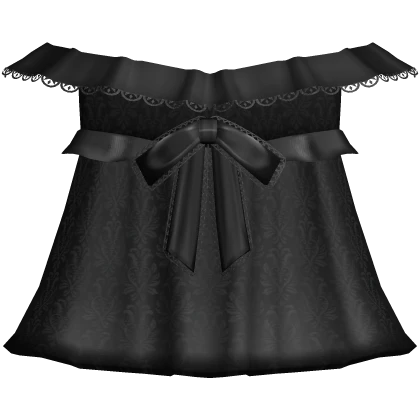 gothic lace patterned off shoulder bow dress black