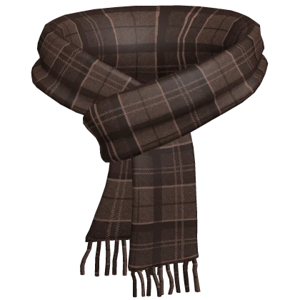 Plaid Scarf Brown Snow Cozy Striped Knit Warm 1.0