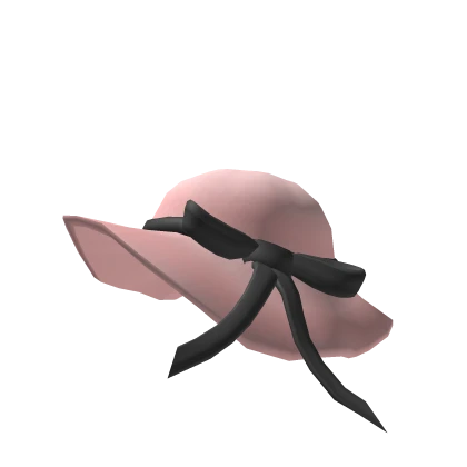 🎀 Pink Sunhat with Cute Black Bow 🎀