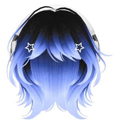 Galaxy Short Wolf Cut Hair with Headphones