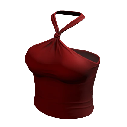 Halter Neck Top Red Hem Baddie Tank Tee Shirt Y2K