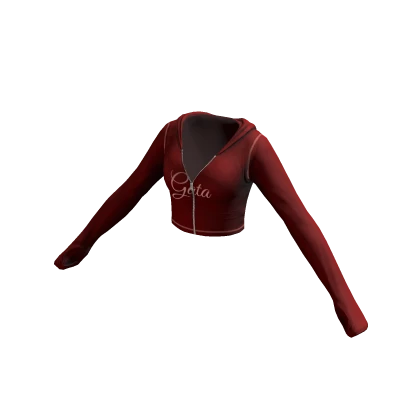 Gia Tracksuit Hoodie Red Cropped Baddie Crop Y2K