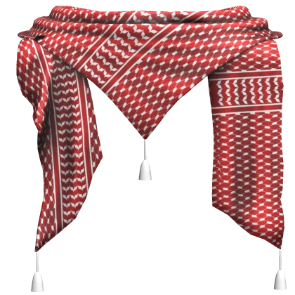Red Arab Keffiyeh Long Scarf