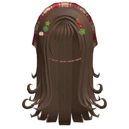 Brown Curly Igari Hair w/ Bandana And Clip