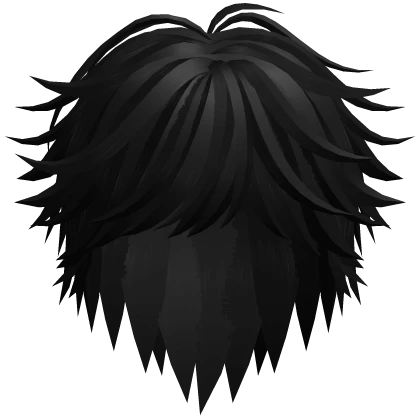 fluffy cute anime male hair in black