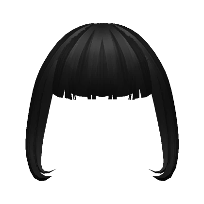 Charming Loose Full Anime Bangs in Black