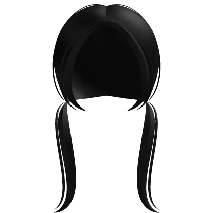 ♡ ┊ cozy black low pigtails