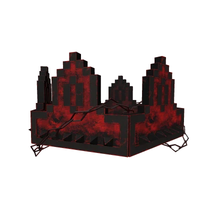 [ADD-ON] Crimson Red Studded Chained 8-bit Crown