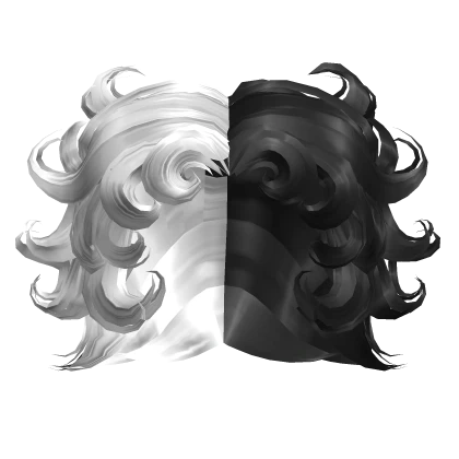 Cruella's  19's swirly dollie wig (back & white)