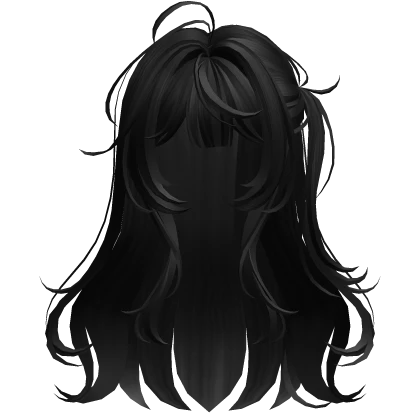 Black Anime Side Pony Half-Up Hair