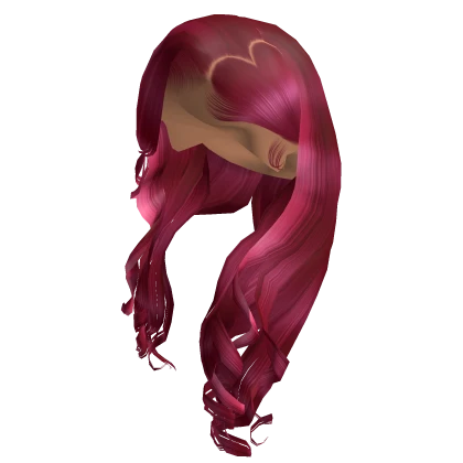 Wavy Side Part W/ Heart Design [Pink]