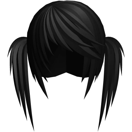 black scene emo long pigtails