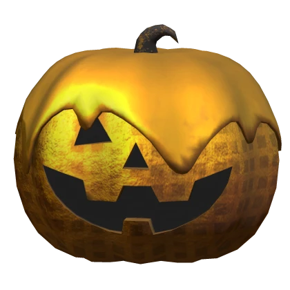 Golden Carved Waffle Pumpkin