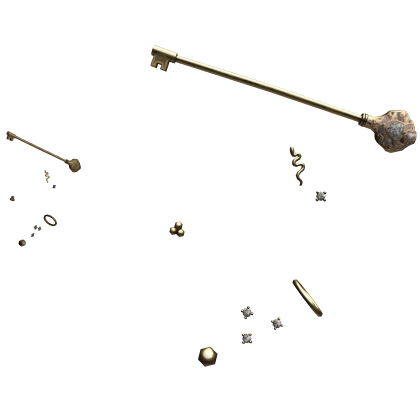 Industrial Key Piercing w/ Earring Studs [Gold]