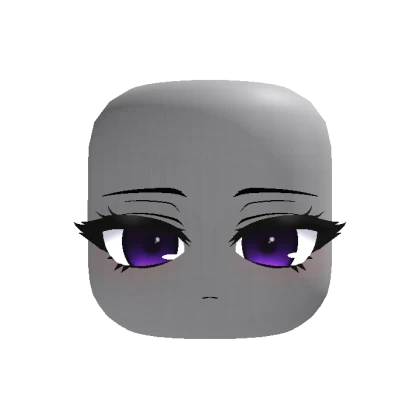 Animated Cute Tired Chibi Face - Purple