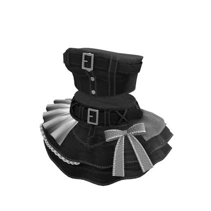 🍀Y2K Denim Top & Skirt Outfit (Black)