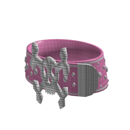 Pink Shiny Y2k Rhinestone Skull Belt