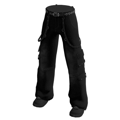 Black Emo Strapped Jeans