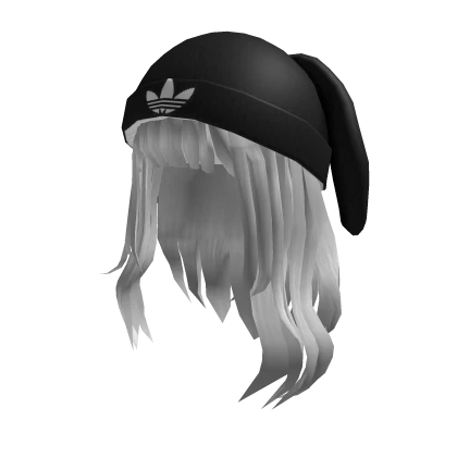 adidas Black Bunny Beanie with White Hair